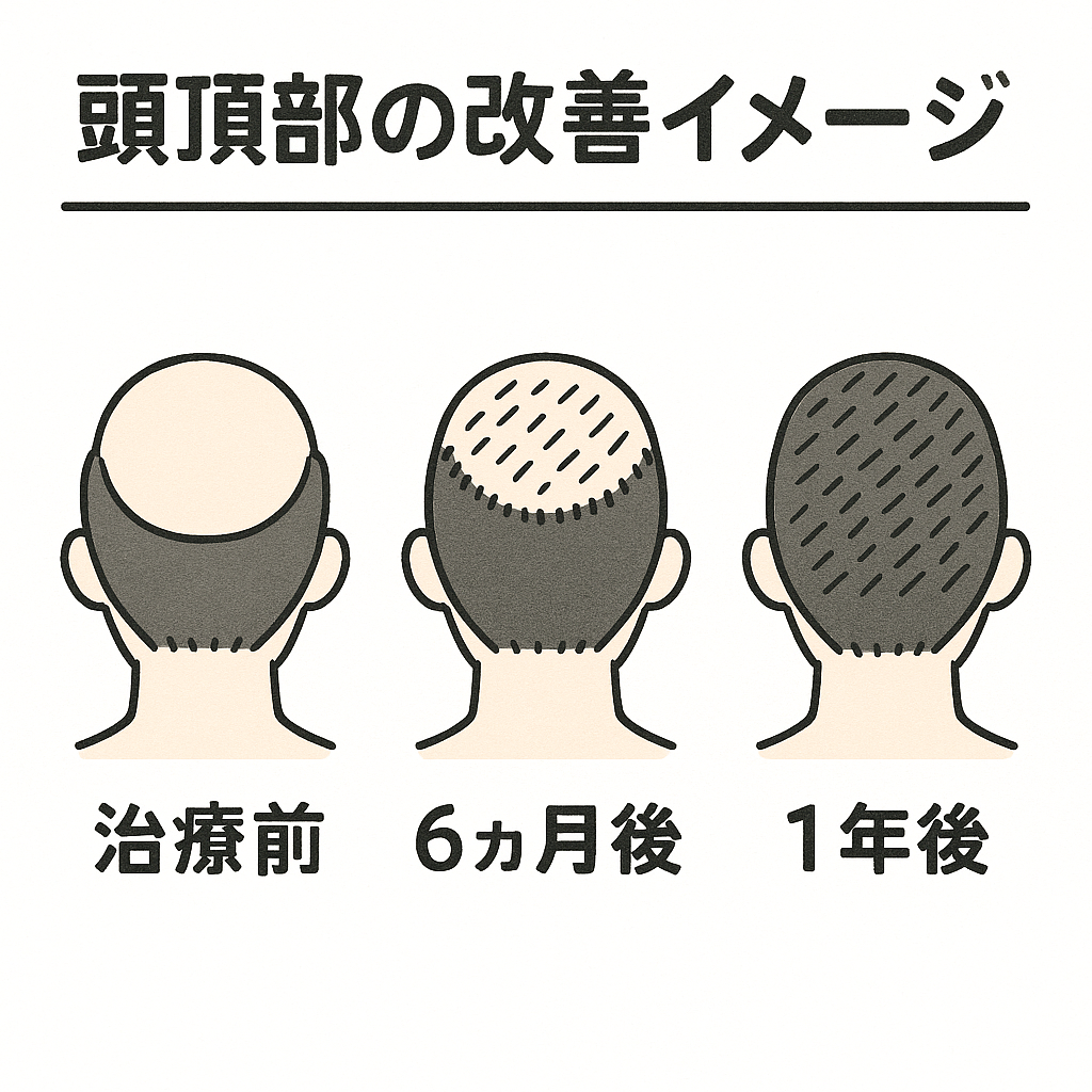 頭頂部の改善をイメージした画像