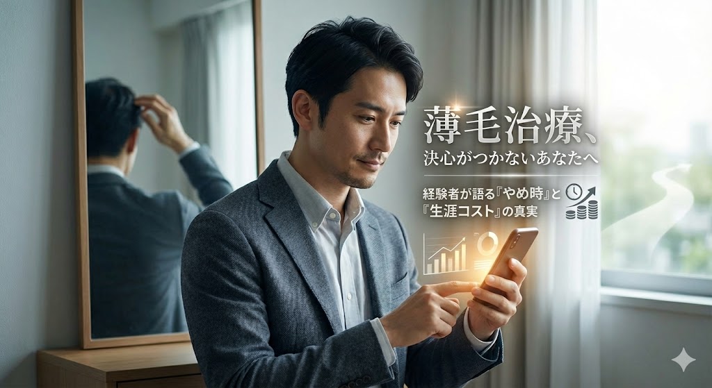 薄毛治療の決心がつかない30代へ。迷った半年で1cm後退した私が「やる・やらない」を決めるための判断基準を全公開