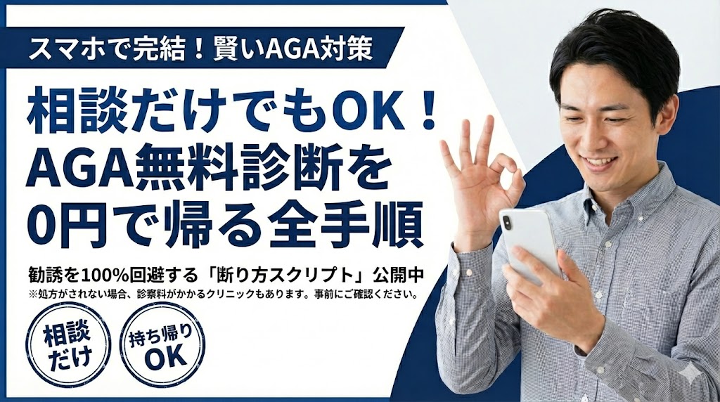 実録 AGAカウンセリングは相談だけでもOK？勧誘を断って0円で帰る全手順
