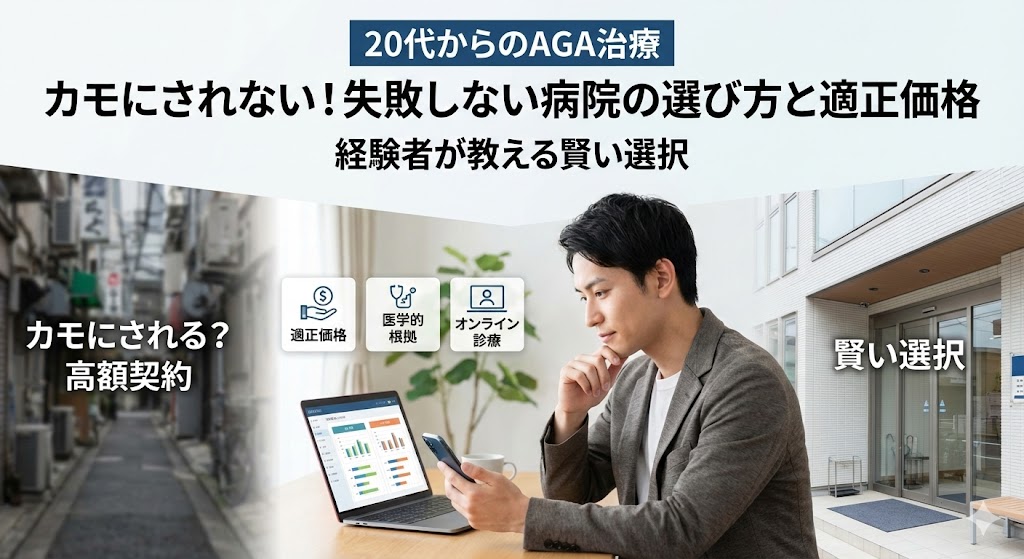 20代からのAGA治療｜カモにされない「失敗しない病院の選び方」と適正価格の真実
