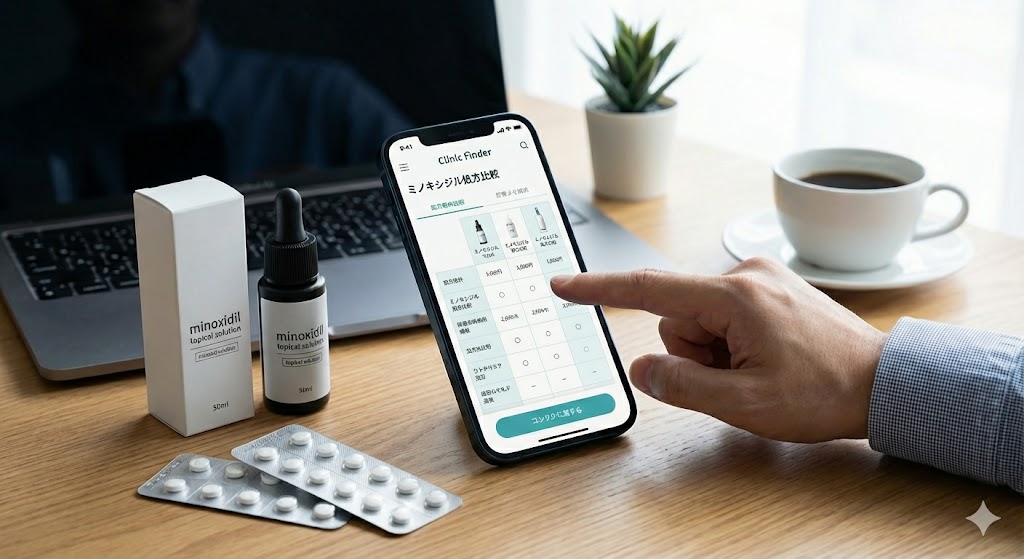 【ミノキシジル・clinic finder】aga治療 オンライン厳選比鮫！
